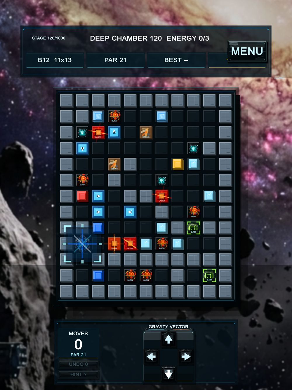 Gravity Station on iPad: Laser lanes